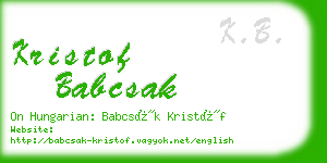 kristof babcsak business card